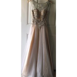 Grey/Nude Prom Dress